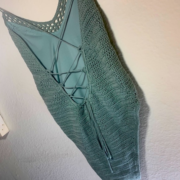 NWT Sage knitted one piece swimsuit with tie back - Picture 3 of 15
